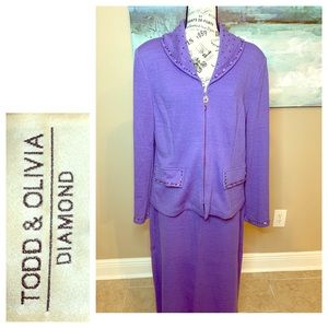 Blended Wool Diamond Edition Embellished Knit suit